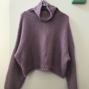 Cropped purple Anthropologie sweater (S)